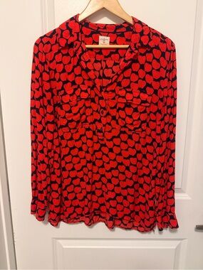 GAP Red apple Print Button Down Shirt.